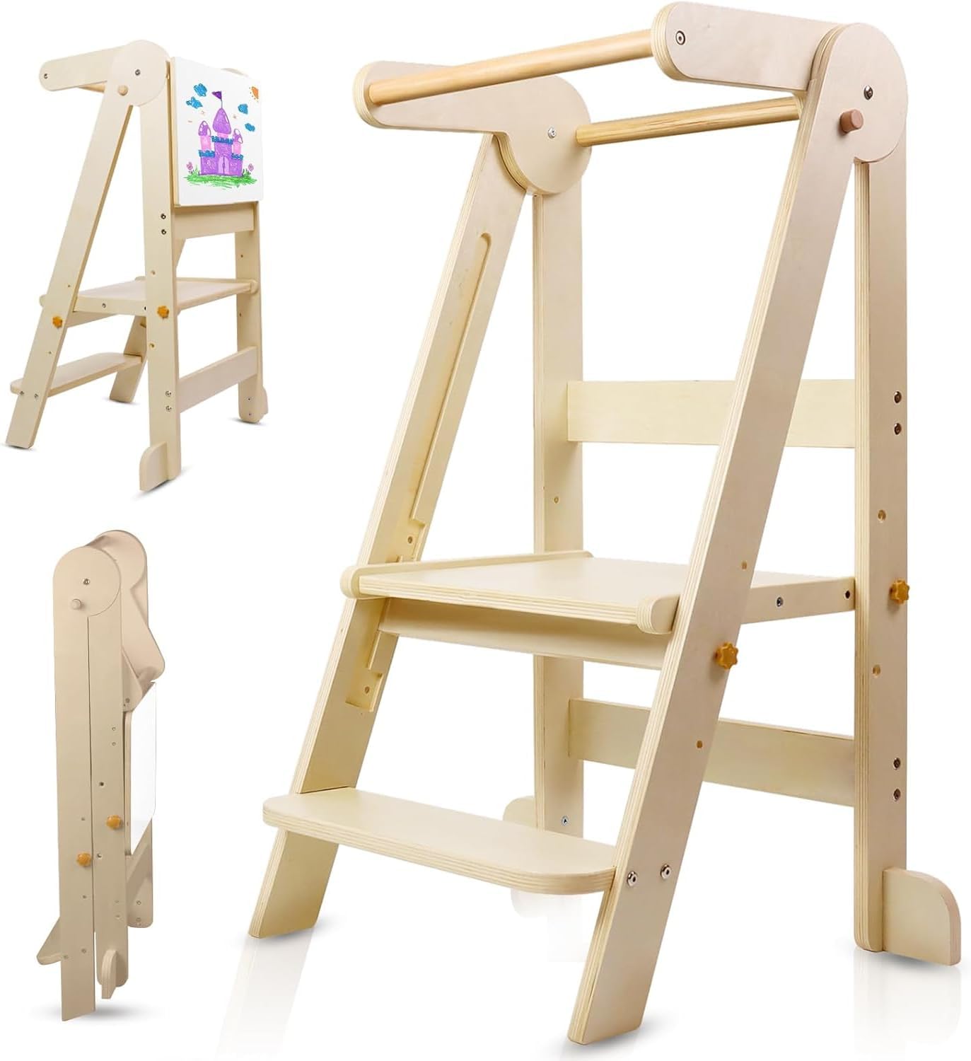 Toddler Learning Tower - Torre da cucina pieghevole per bambini,