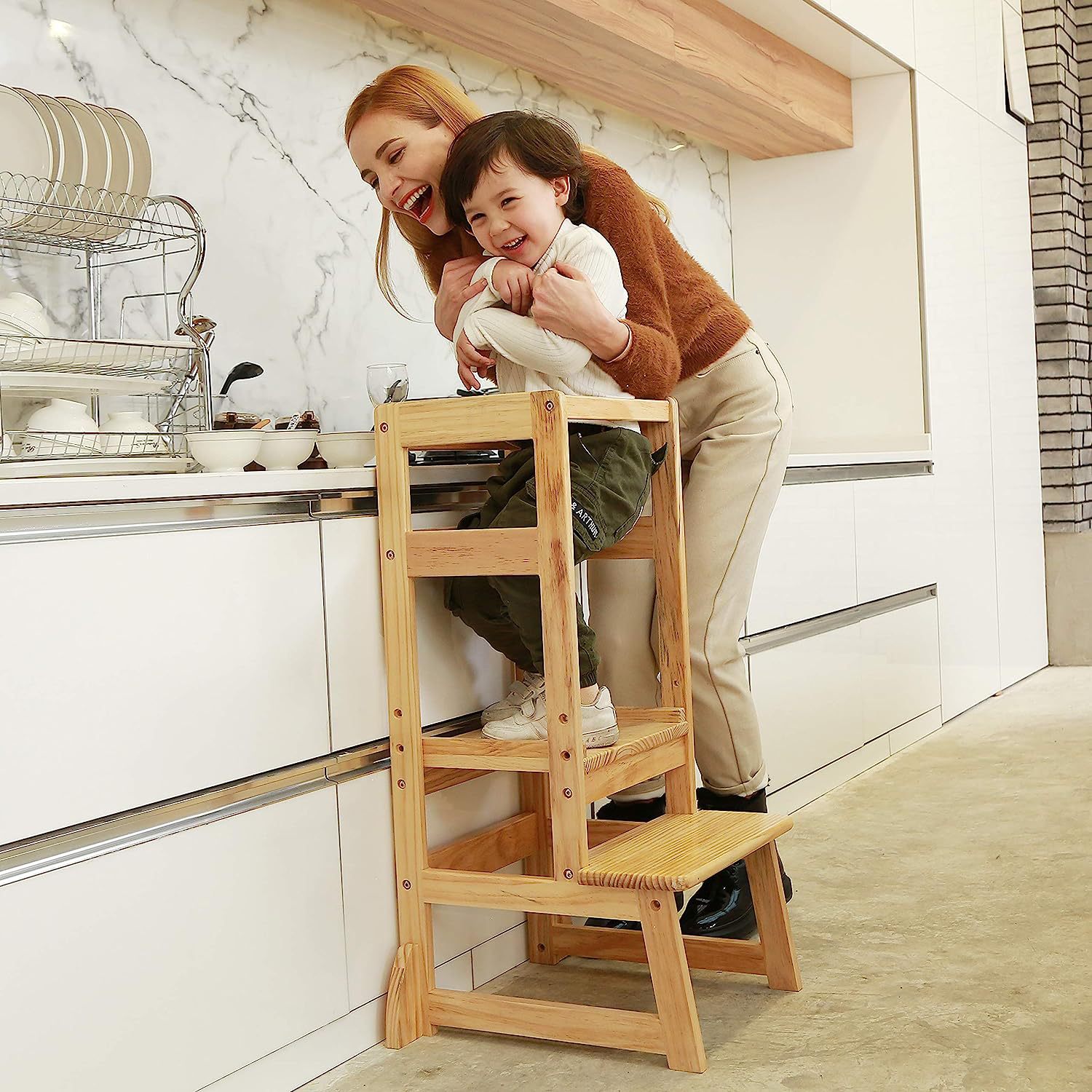 Toddler Learning Tower - Sgabello Scaletta Regolabile in Altezza per