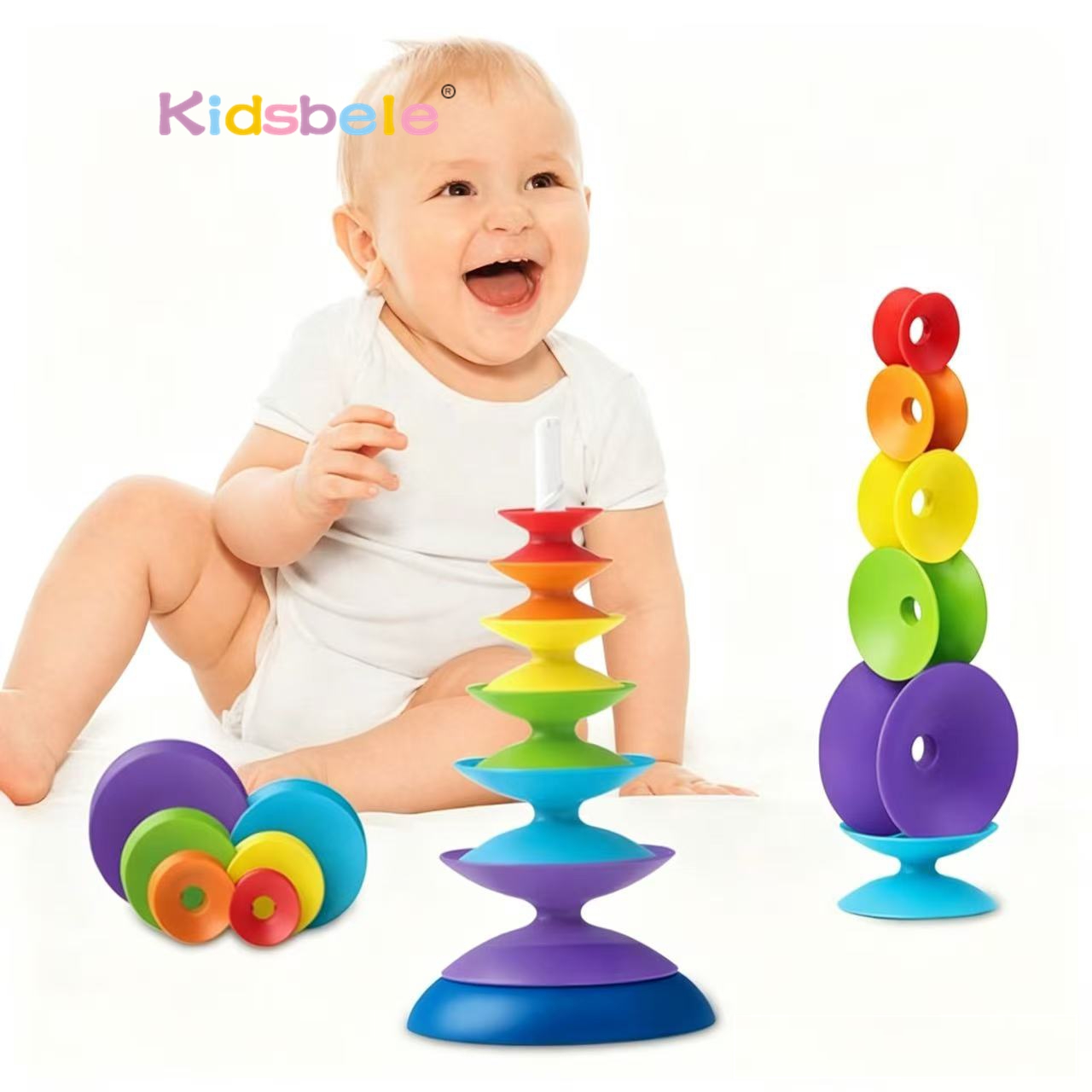 Toddler Learning Tower - Giocattolo Girevole e Impilabile Arcobaleno per